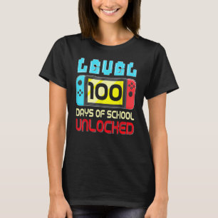 T-shirt Niveau 100 Jours De Jeux Vidéo De Gamer Déverrouil