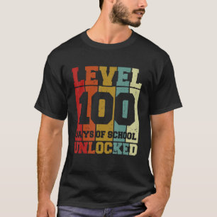 T-shirt Niveau 100 Jours De Jeux Vidéo De Gamer Déverrouil