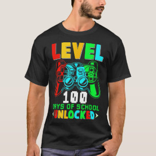 T-shirt Niveau 100 Jours De Jeux Vidéo De Gamer Déverrouil