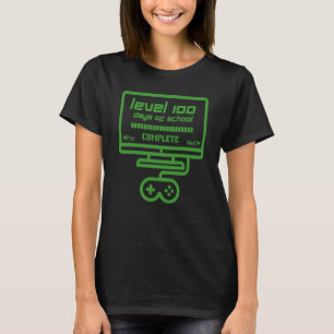 T-shirt Niveau 100 Jours De L'École Complet Jeu Vidéo Game