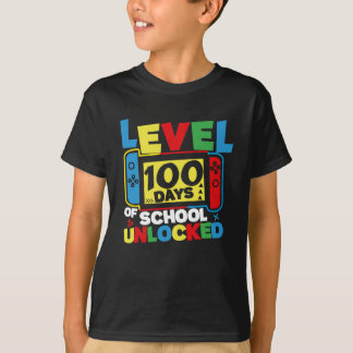 T-shirt Niveau 100 Jours de l'école Jeu vidéo Gamer comple