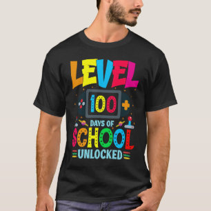 T-shirt Niveau 100 jours de l'école jeu vidéo gamer déverr