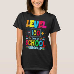 T-shirt Niveau 100 jours de l'école jeu vidéo gamer déverr