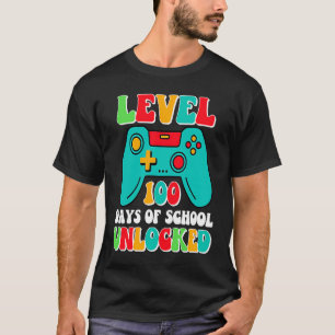 T-shirt Niveau 100 Jours De Niveau Scolaire Déverrouillé 1