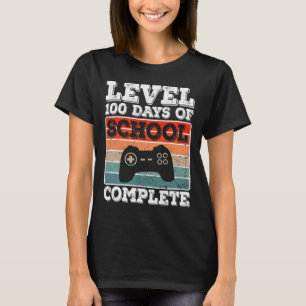 T-shirt Niveau 100 Jours D'École Complet Gamer Garçons Vid
