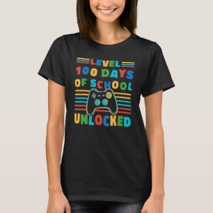 T-shirt Niveau 100 Jours d'école débloqués Rétro 100ème Jo