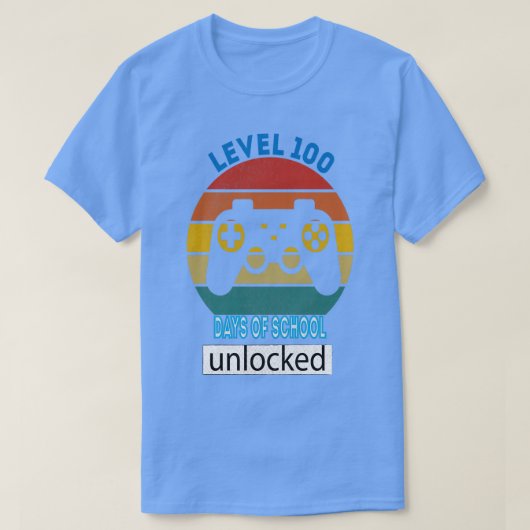 T-shirt niveau 100 jours d'école déverrouillé 27 (Design devant)