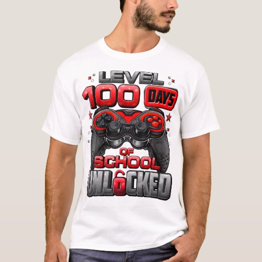 T-shirt Niveau 100 Jours D'École Déverrouillé Garçons 100E (Devant)