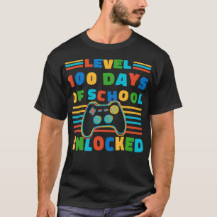 T-shirt Niveau 100 Jours d'école déverrouillé Rétro 100e J