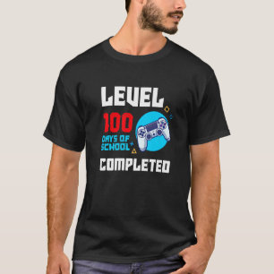 T-shirt Niveau 100 Jours D'École Terminé Gamer 100e Jour