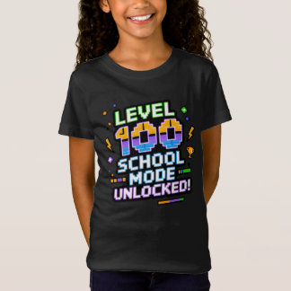 T-Shirt Niveau 100 Mode École Débloqué 100ème Jour d'École