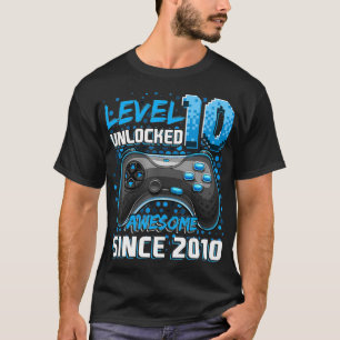 T-shirt Niveau 10 Awesome 2010 Video Game 10th Bir