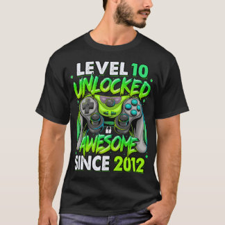 T-shirt Niveau 10 Awesome Since 2012 10th Birthday