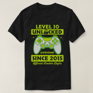 T-shirt Niveau 10 Débloqué Incroyable Anniversaire 10 ans 