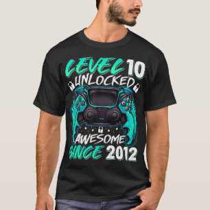 T-shirt Niveau 10 Débloqué Incroyable Depuis 2012 10e Anni