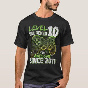 T-shirt Niveau 10 Déverrouillé Awesome 2011 Jeu Vidéo 10Th