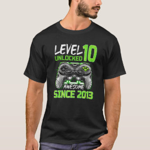 T-shirt Niveau 10 Déverrouillé Awesome depuis 2013 Jeu 10t