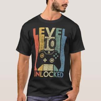 T-shirt Niveau 10 Déverrouillé Chemise Funny Video Gamer 1