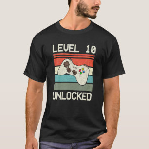 T-shirt Niveau 10 déverrouillé - Jeu Vidéo Vintage 10E 