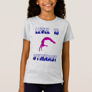T-Shirt Niveau 10 Gymnaste Bleu et Magenta Gymnastique
