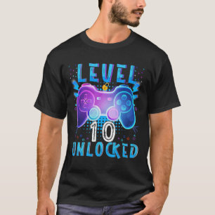 T-shirt Niveau 10 Jeux vidéo non bloqués 10th Birthday Gam