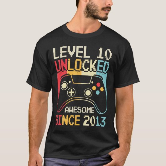 T-shirt Niveau 10 Jeux vidéo non bloqués 10th Birthday Gam (Devant)
