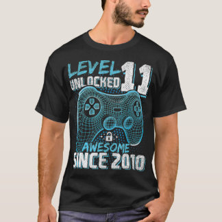 T-shirt Niveau 11 Déverrouillé Awesome 2010 jeu vidéo 11th