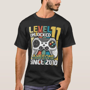 T-shirt Niveau 11 Déverrouillé Awesome 2010 jeu vidéo 11th