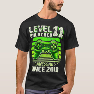 T-shirt Niveau 11 Déverrouillé Awesome 2010 jeu vidéo 11th