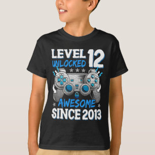 T-shirt Niveau 12 Débloqué Incroyable Depuis Anniversaire 