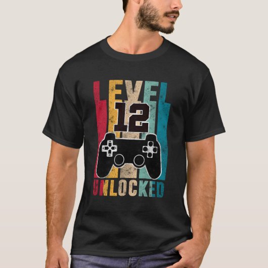 T-shirt Niveau 12 Déverrouillé 12 Joueurs 12E Jeu (Devant)