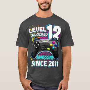 T-shirt Niveau 12 Déverrouillé Awesome 2011 jeu vidéo 12th