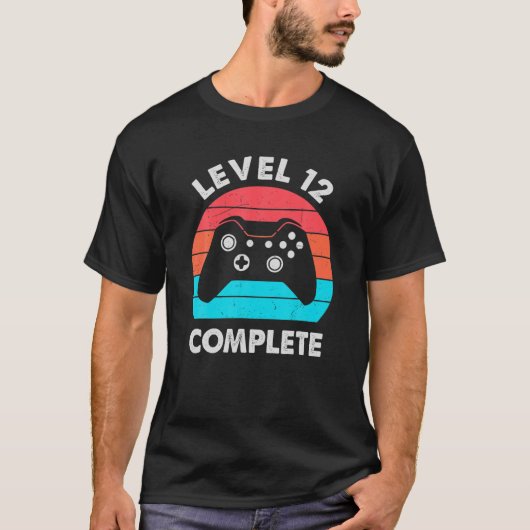 T-shirt Niveau 12 Gamer Vidéo Complet - 12E Mariage Anive (Devant)