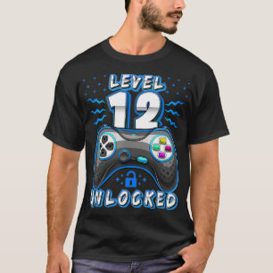 T-shirt Niveau 12 Jeu vidéo déverrouillé 12e anniversaire 