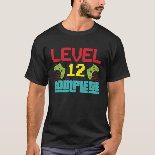 T-shirt Niveau 12 Niveau complet 12 Déverrouillé 12 Annive (Devant)