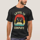 T-shirt Niveau 12e Anivers Mariages de 12 ans rétro comple (Devant)