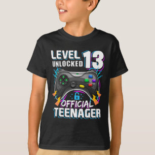 T-shirt Niveau 13 Débloqué Officiel Adolescent Vidéo Game