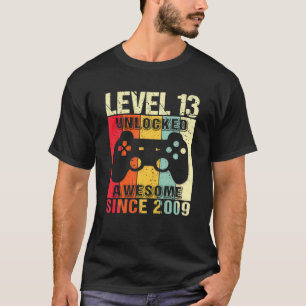 T-shirt Niveau 13 Déverrouillé 13E Anniversaire Joueur s