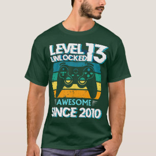T-shirt Niveau 13 Déverrouillé Awesome 2010 13e Anniversai