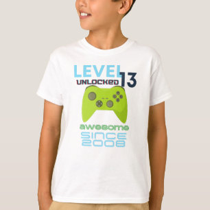T-shirt Niveau 13 Déverrouillé Awesome Video Gamer 2008