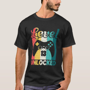 T-shirt Niveau 13 Déverrouillé T 13E Vidéo Gamer 2008 Garç