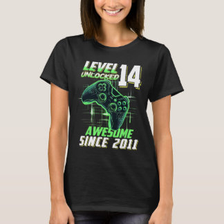 T-shirt Niveau 14 débloqué Awesome depuis le 14e anniversa