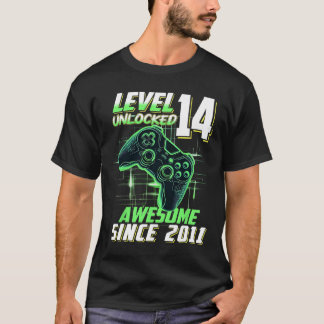 T-shirt Niveau 14 Débloqué Incroyable Depuis Anniversaire