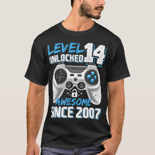 T-shirt Niveau 14 Déverrouillé Awesome 2007 jeu vidéo 1