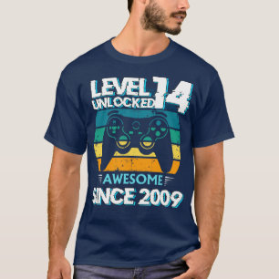 T-shirt Niveau 14 Déverrouillé Awesome 2009 14e Anniversai