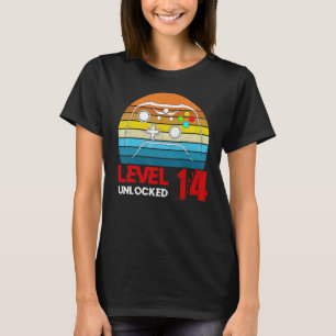T-shirt Niveau 14 Jeu vidéo déverrouillé 14e anniversaire