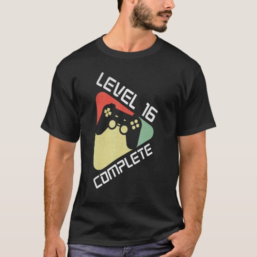 T-shirt Niveau 16 Complete 16 Year Gamer Gaming 16th Birth (Devant)