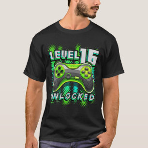T-shirt Niveau 16 Jeu vidéo déverrouillé 16e anniversai