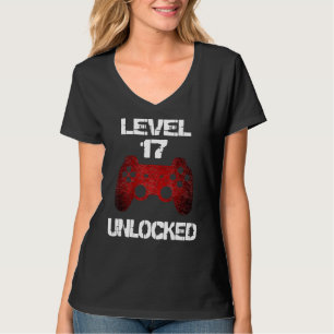 T-shirt Niveau 17 Garçons déverrouillés 17e anniversaire 1