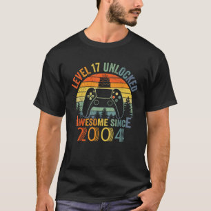 T-shirt Niveau 17 Jeu vidéo déverrouillé 17 ans 17 Birt